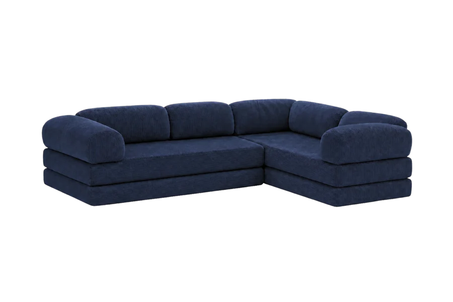 Midnight blue corduroy sofa