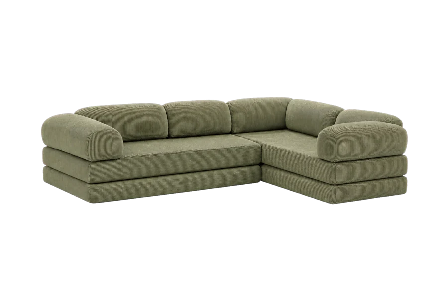 Olive corduroy sofa