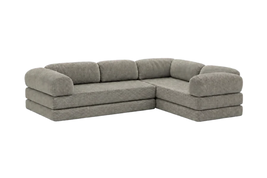 Warm grey corduroy sofa