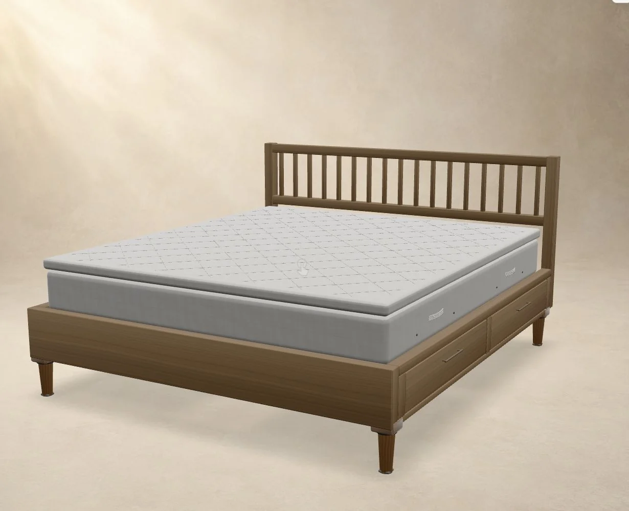 Nordic oak bed shown in the actual 3D demo