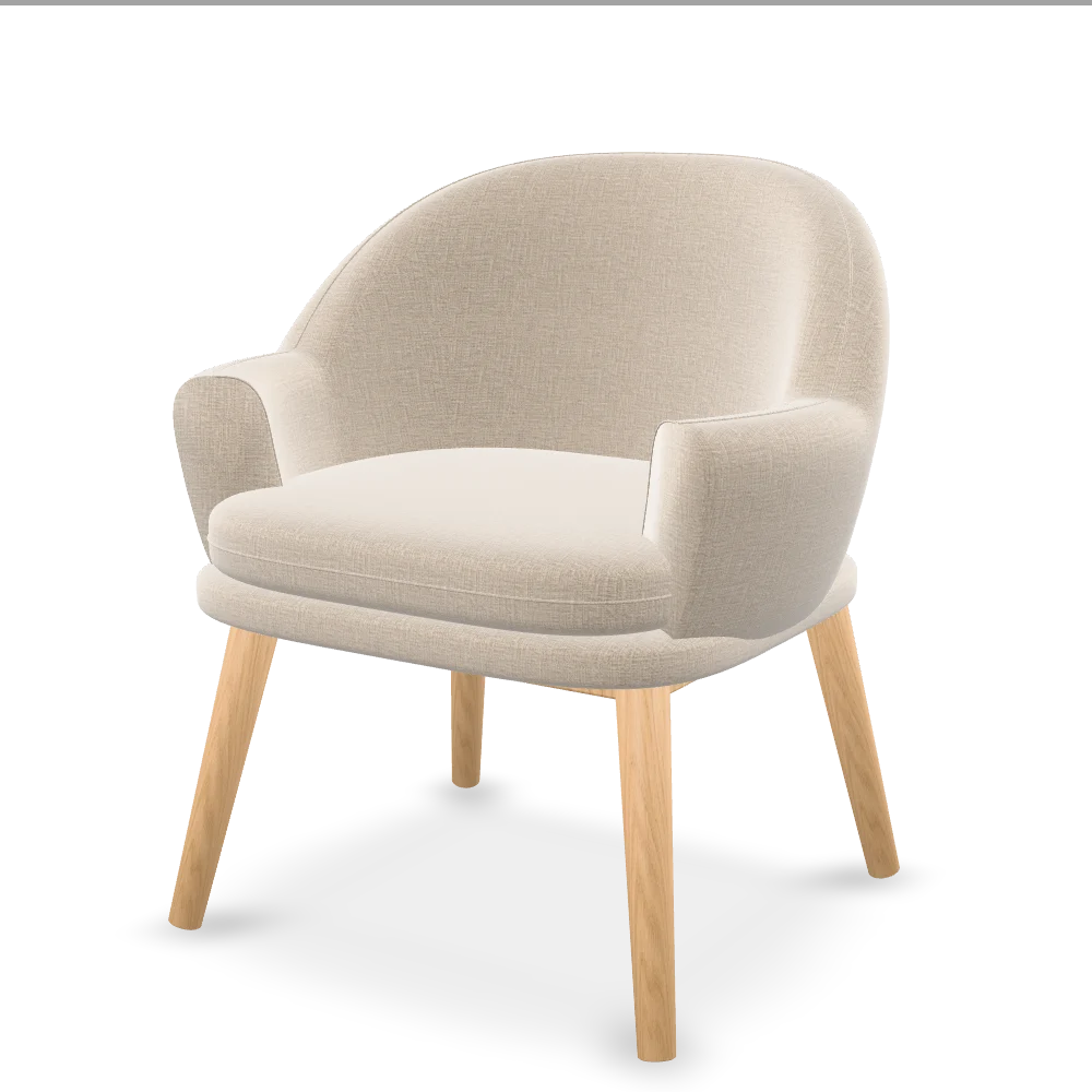 Chair in Sand fabric with Oak legs
