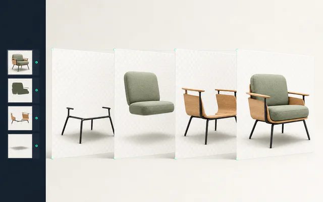 Layered product images for a 2D configurator
